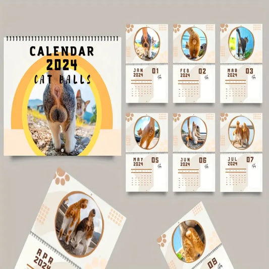 Cat Balls Calendar 2024 - Fun and Whimsical Cat Butthole Calendar GoodsDesire